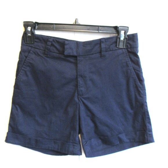LOGG Womens Sz 2 Flat Front Chino Shorts Casual Walking Blue - Picture 6 of 11